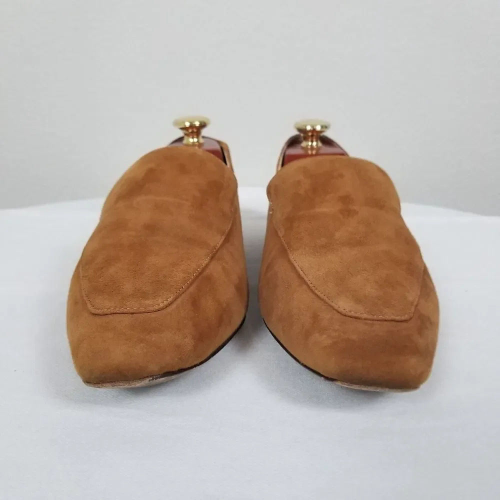 Reformation Brown Suede Quiet Luxury Minimalist Academia Bonnie Loafers Size 10 - Picture 2 of 12